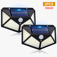 Applique solaire extérieure étanche avec capteur de mouvement et 100 LED.