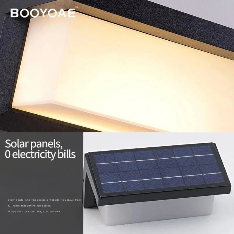 Applique solaire moderne pour jardin et terrasse - IP54 waterproof, éclairage mural à induction | Marco Lucetti