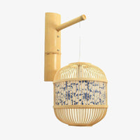 Applique suspendue japonaise en bambou vintage