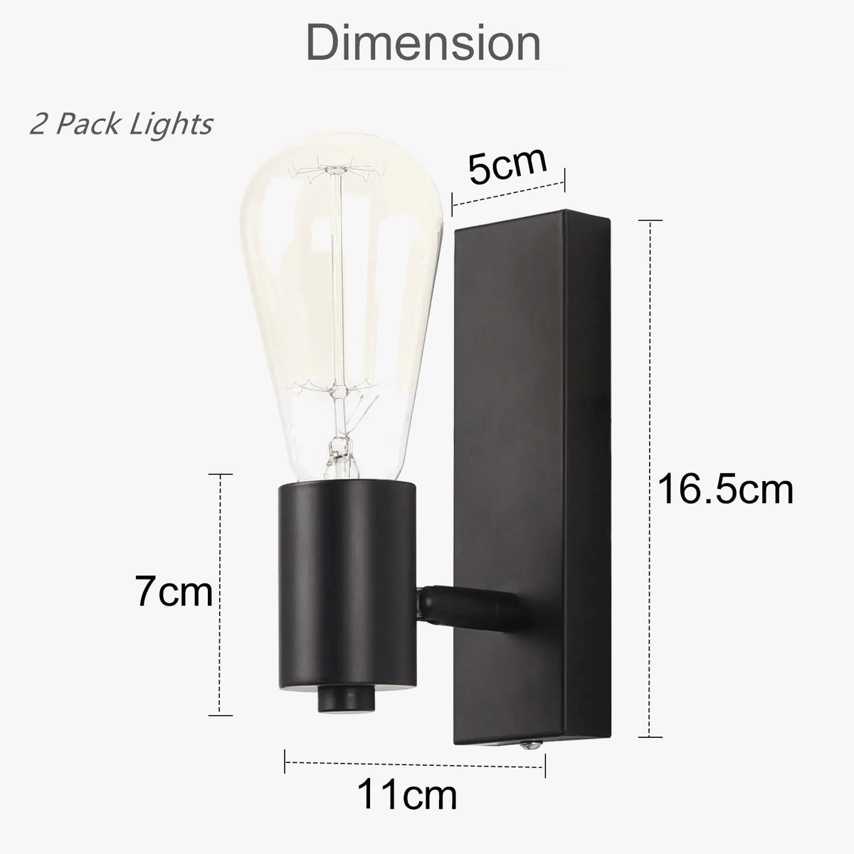 Applique Vintage 350 ° rotation métal noir E26 E27 pour une décoration moderne des espaces intérieurs | Marco Lucetti