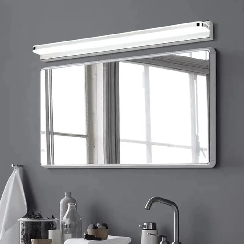 Appliques LED Modernes pour Miroir de Salle de Bain, 42/62/72/120cm, en Acier Inoxydable, Noir/Blanc, AC85-265V | Marco Lucetti Acier inoxydable / Blanc chaud (2700-3500K) / 42cm 9W