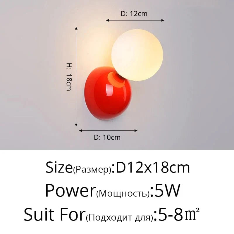 Appliques murales créatives pour hôtel contemporain et allée | Marco Lucetti DG6115 Rouge D12x18cm / Blanc chaud (2700-3500K)