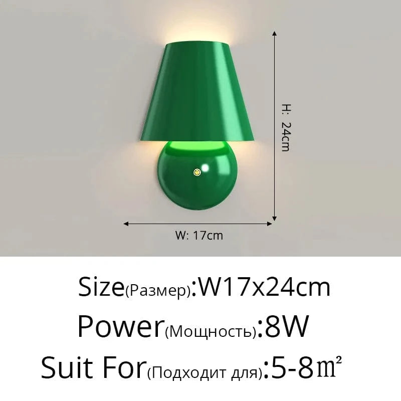 Appliques murales créatives pour hôtel contemporain et allée | Marco Lucetti DG6116 Vert L17x24 / Blanc chaud (2700-3500K)