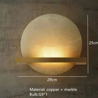 Appliques murales élégantes en marbre naturel | Marco Lucetti B-Or / Blanc chaud (2700-3500K)