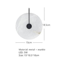 Appliques murales élégantes en marbre naturel | Marco Lucetti C-15cm-Noir / Blanc chaud (2700-3500K)