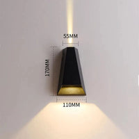 Appliques Murales Extérieures : Escalier, Balcon, Maison, Jardin, Porche, Allée, Portes d'Entrée, Garage & Terrasse - Applique Murale Étanche | Marco Lucetti Noir / Lumière chaude