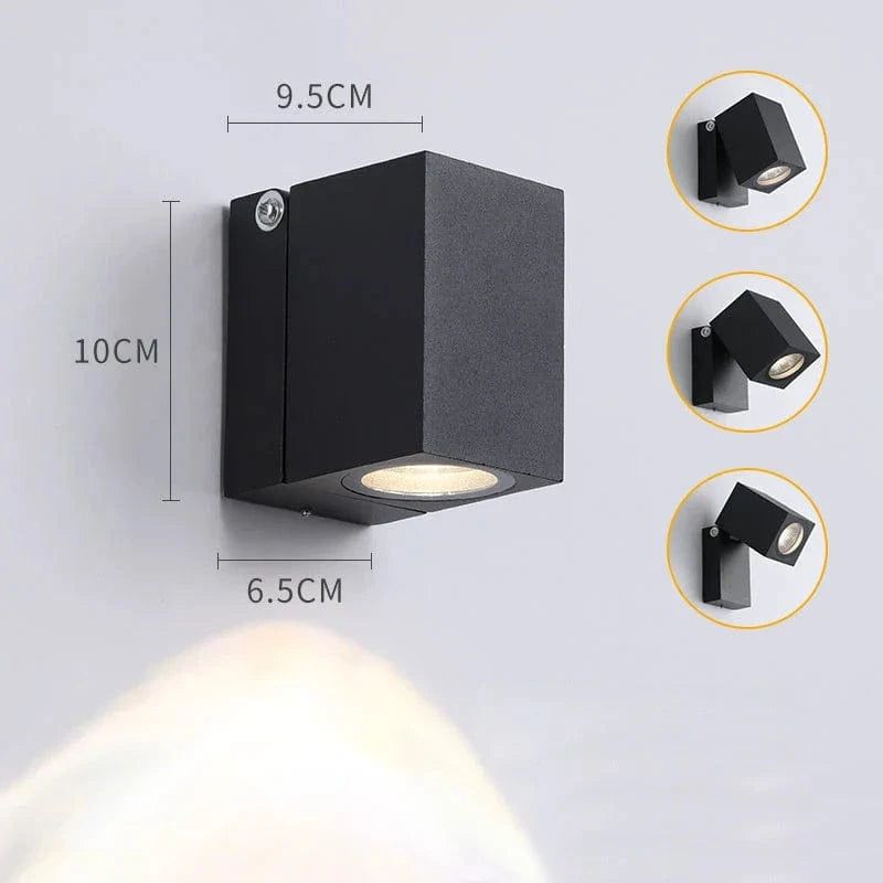 Appliques murales extérieures pour éclairage extérieur ajustable - Idéal pour l'entrée, la terrasse et le porche | Marco Lucetti Blanc chaud / Lumière chaude