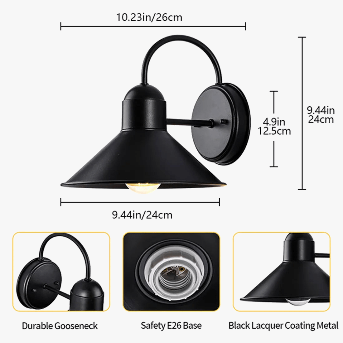 Appliques murales extérieures pour la maison - Lanterne murale noire étanche et antirouille | Marco Lucetti