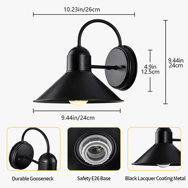 Appliques murales extérieures pour la maison - Lanterne murale noire étanche et antirouille | Marco Lucetti