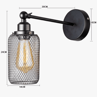 Appliques murales industrielles VentNet: Luminaires LED E27 en fer forgé pour salon et chambre | Marco Lucetti