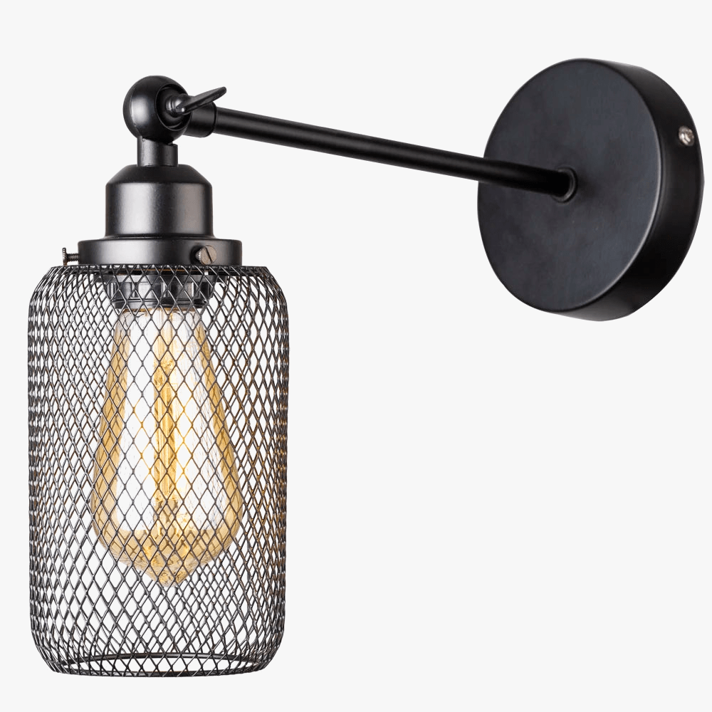 Appliques murales industrielles VentNet: Luminaires LED E27 en fer forgé pour salon et chambre | Marco Lucetti