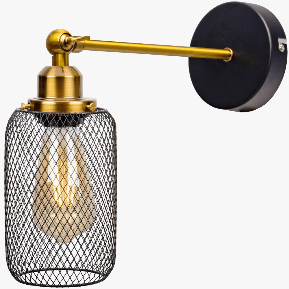 Appliques murales industrielles VentNet: Luminaires LED E27 en fer forgé pour salon et chambre | Marco Lucetti