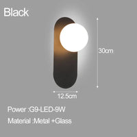 Appliques murales LED design arrondi - Boule coquette | Marco Lucetti A noir / Blanc chaud