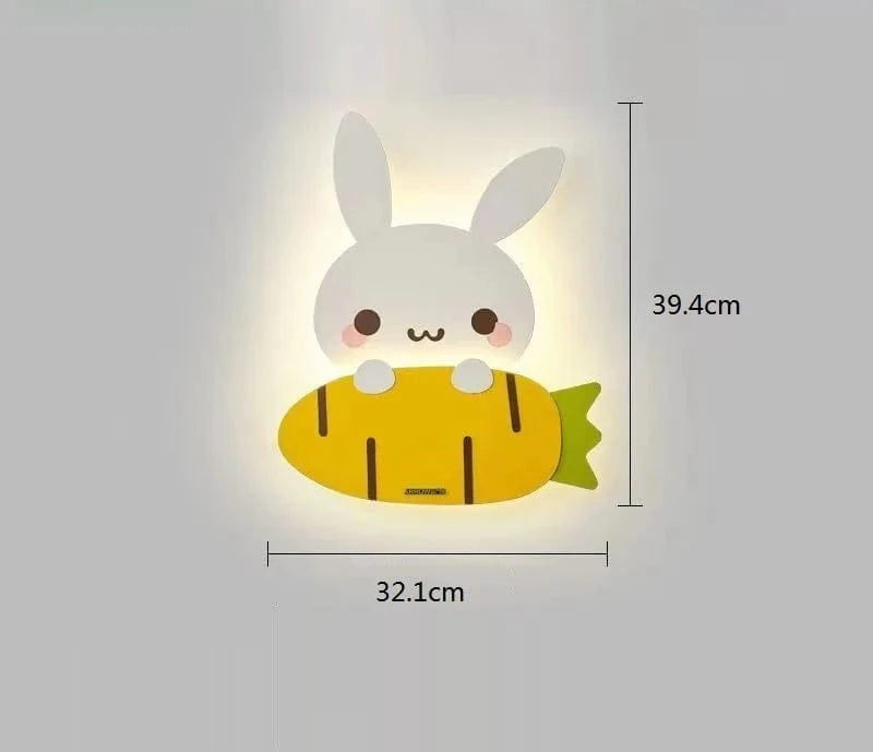 Appliques Murales LED Dessin Animé pour Enfants - Baleine, Lapin, Dinosaure | Marco Lucetti Lapin