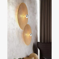 Appliques murales LED en rotin tissé style japonais Wabi-sabi