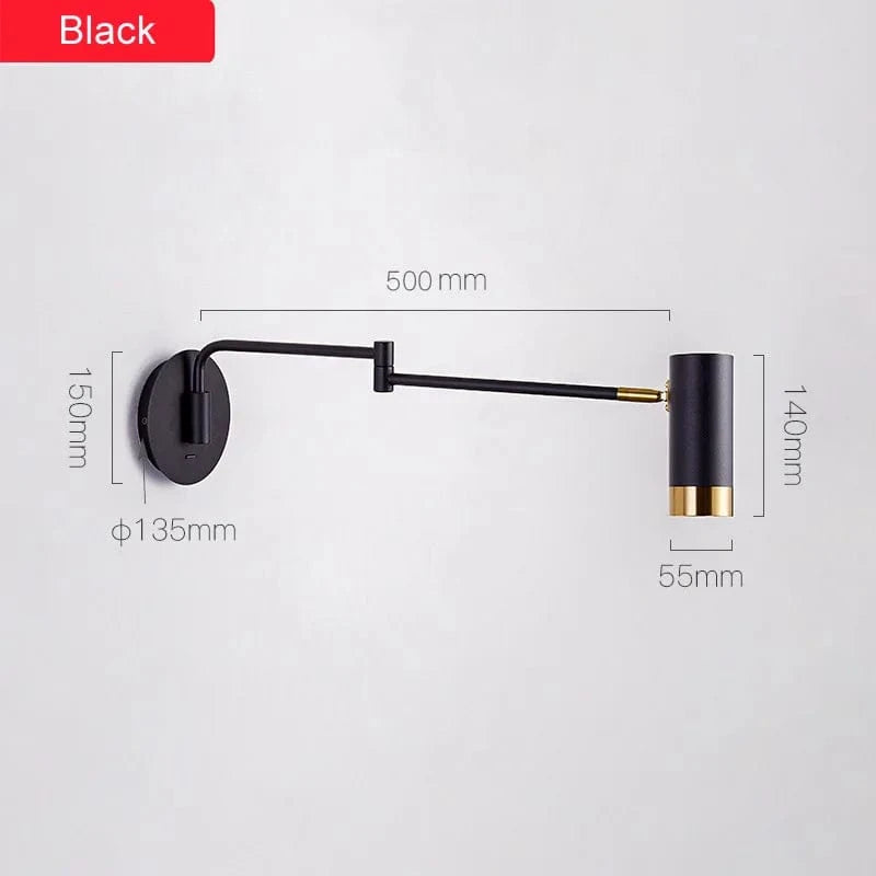 Appliques Murales LED Modernes avec Interrupteur Tactile Réglable | Marco Lucetti Noir / CHINE / Blanc chaud (2700-3500K) | 5w