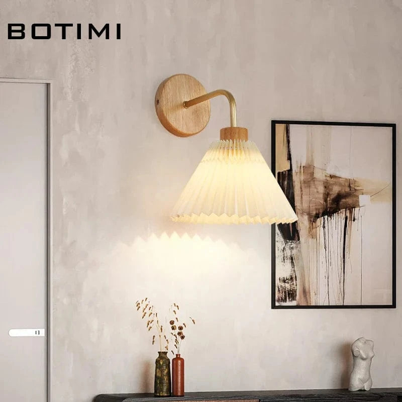 Appliques murales LED nordiques en bois avec abat-jour lumineux | Marco Lucetti