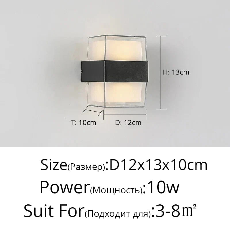 Appliques murales LED résistantes à l'humidité pour une décoration extérieure rurale de qualité | Marco Lucetti Style F D12x13cm / Blanc chaud (2700-3500K)