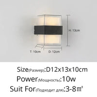 Appliques murales LED résistantes à l'humidité pour une décoration extérieure rurale de qualité | Marco Lucetti Style F D12x13cm / Blanc chaud (2700-3500K)