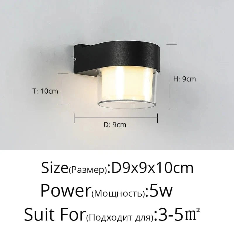 Appliques murales LED résistantes à l'humidité pour une décoration extérieure rurale de qualité | Marco Lucetti Style G D9x9cm / Blanc chaud (2700-3500K)