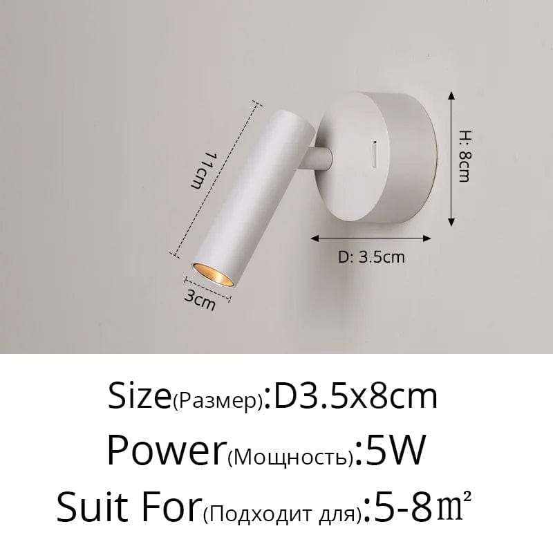 Appliques murales LED Rotatif - Design Moderne - Noir & Blanc - Idéal pour Salon, TV & Allée - Éclairage Intérieur Haut de Gamme | Marco Lucetti