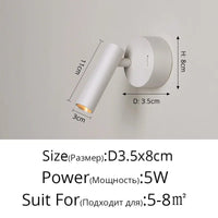 Appliques murales LED Rotatif - Design Moderne - Noir & Blanc - Idéal pour Salon, TV & Allée - Éclairage Intérieur Haut de Gamme | Marco Lucetti