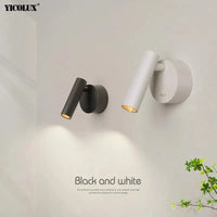 Appliques murales LED Rotatif - Design Moderne - Noir & Blanc - Idéal pour Salon, TV & Allée - Éclairage Intérieur Haut de Gamme | Marco Lucetti