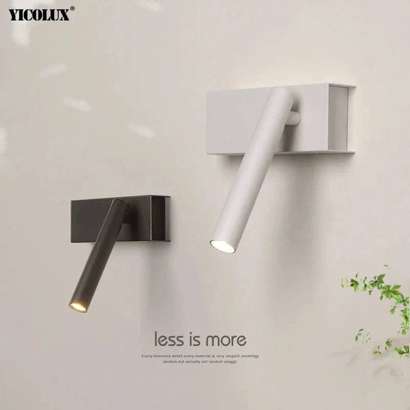 Appliques murales LED Rotatif - Design Moderne - Noir & Blanc - Idéal pour Salon, TV & Allée - Éclairage Intérieur Haut de Gamme | Marco Lucetti