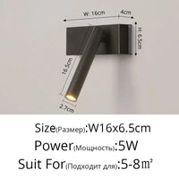 Appliques murales LED Rotatif - Design Moderne - Noir & Blanc - Idéal pour Salon, TV & Allée - Éclairage Intérieur Haut de Gamme | Marco Lucetti D Noir 16x6,5cm / Blanc chaud Pas de télécommande