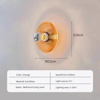 Appliques Murales Modernes à LED Motif d'Eau Design en Verre Simples Décoratives | Marco Lucetti Orange / Blanc chaud
