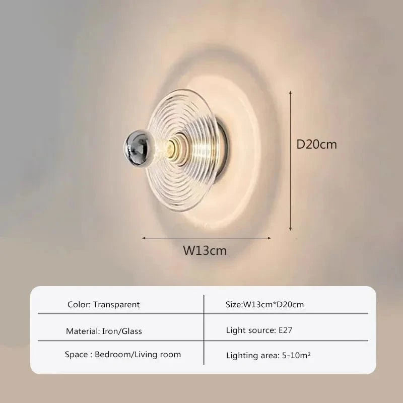 Appliques Murales Modernes à LED Motif d'Eau Design en Verre Simples Décoratives | Marco Lucetti Transparent / Lumière tricolore