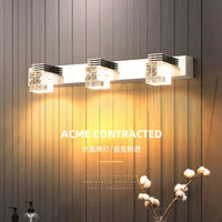 Appliques murales modernes K9 Crystal Mirror, 4 têtes de lumière pour la salle de bains | Marco Lucetti