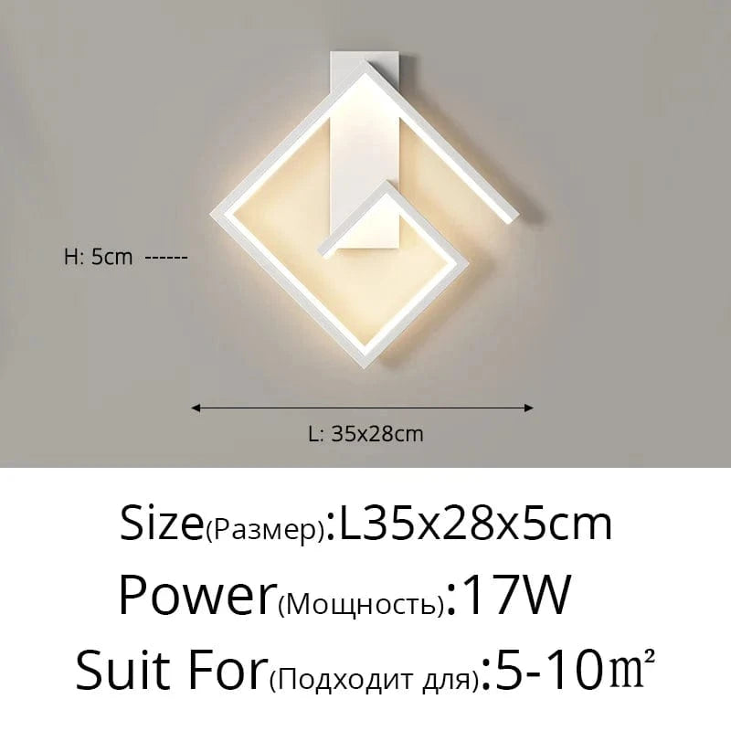 Appliques murales modernes pour allées et escaliers, style minimaliste | Marco Lucetti C Blanc L35x28cm 17W / Blanc chaud (2700-3500K)