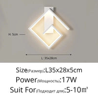 Appliques murales modernes pour allées et escaliers, style minimaliste | Marco Lucetti C Blanc L35x28cm 17W / Blanc chaud (2700-3500K)