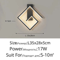 Appliques murales modernes pour allées et escaliers, style minimaliste | Marco Lucetti C Noir L35x28cm 17W / Blanc froid (5 500-7 000 K).