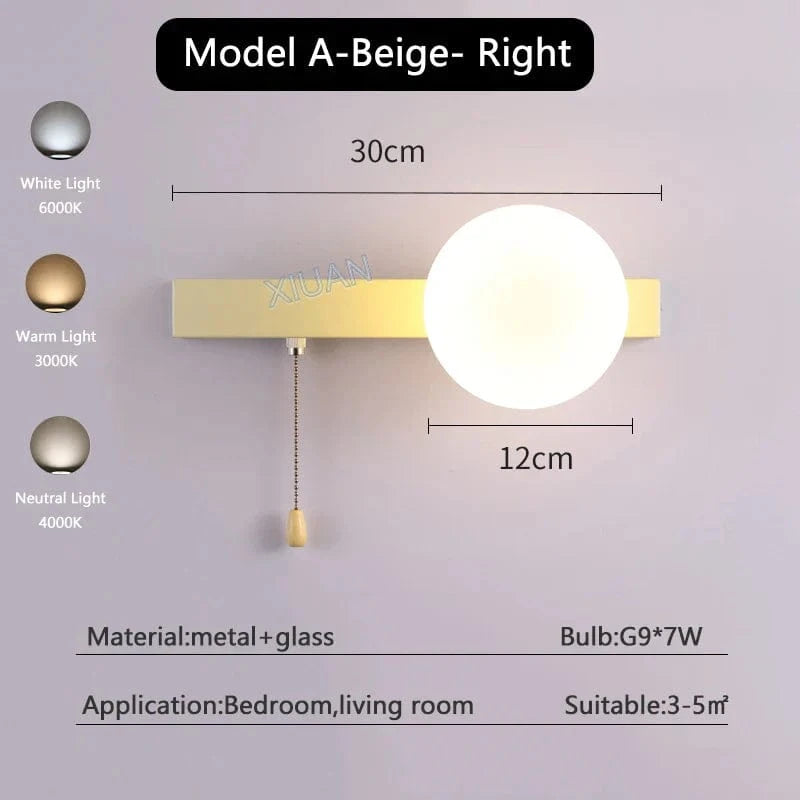 Appliques murales nordiques colorées | Marco Lucetti Ae droite beige / 3 Température de couleur