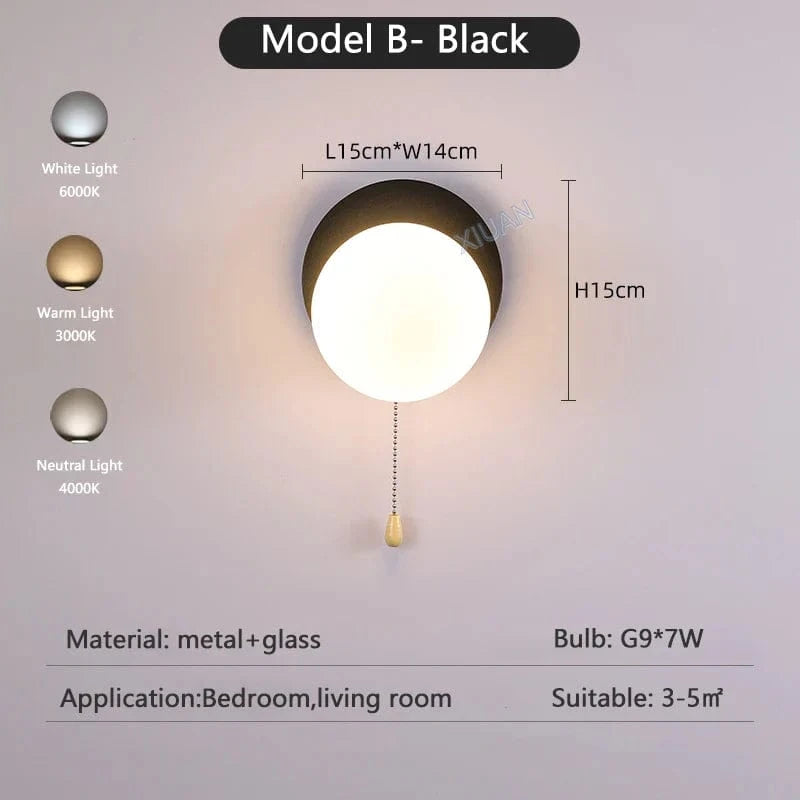 Appliques murales nordiques colorées | Marco Lucetti B Noir / 3 Température de couleur