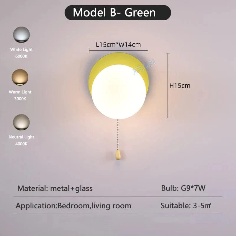 Appliques murales nordiques colorées | Marco Lucetti B Vert / 3 Température de couleur