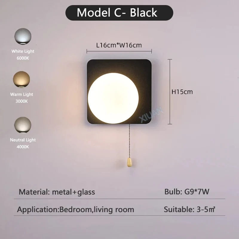 Appliques murales nordiques colorées | Marco Lucetti C Noir / 3 Température de couleur