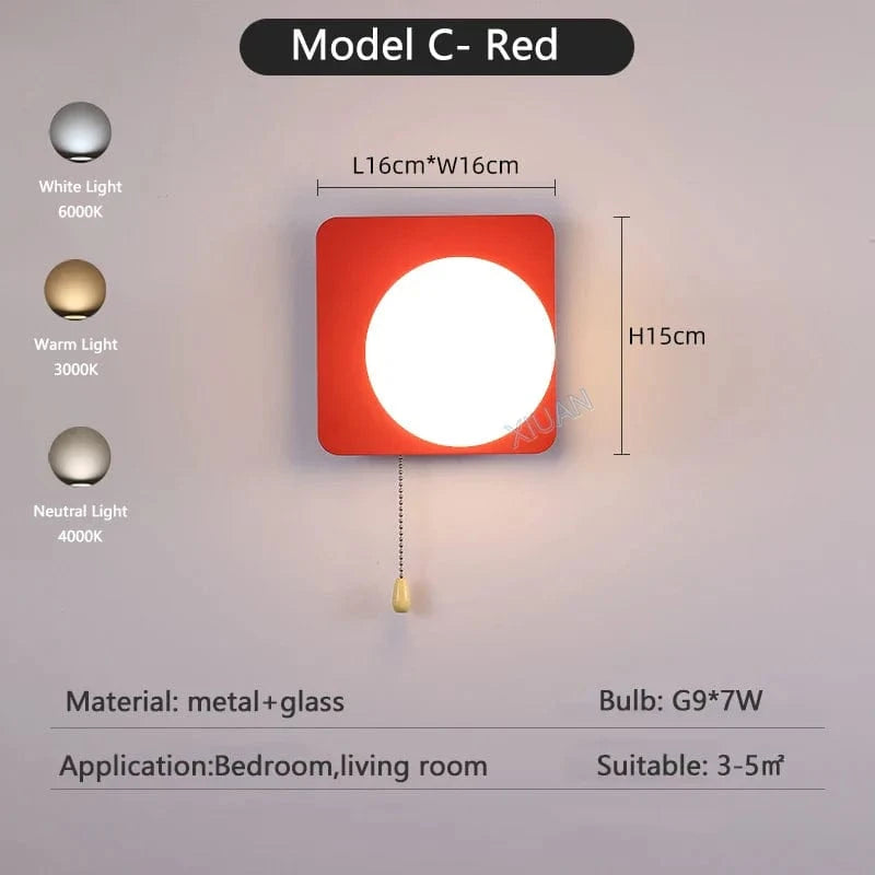 Appliques murales nordiques colorées | Marco Lucetti C Rouge / 3 Température de couleur