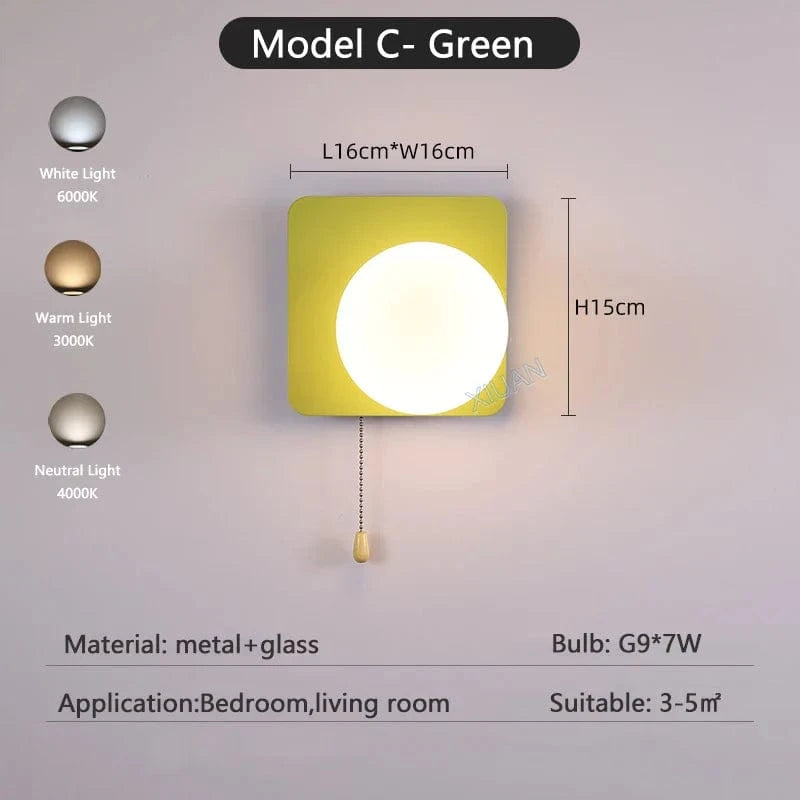 Appliques murales nordiques colorées | Marco Lucetti C Vert / 3 Température de couleur