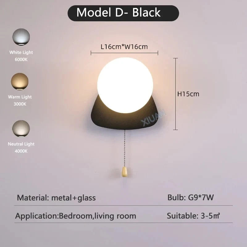 Appliques murales nordiques colorées | Marco Lucetti D Noir / 3 Température de couleur