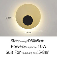 Appliques murales nordiques créatives pour une décoration intérieure tendance | Marco Lucetti B Or D30x5cm 10W / 2 couleurs sans télécommande