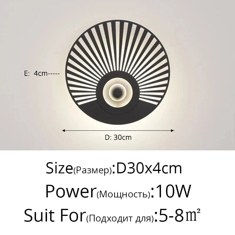 Appliques murales nordiques créatives pour une décoration intérieure tendance | Marco Lucetti C Noir D30x4cm 10W / 2 couleurs sans télécommande