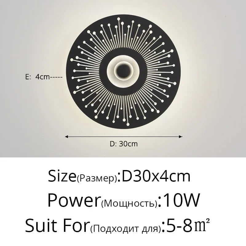 Appliques murales nordiques créatives pour une décoration intérieure tendance | Marco Lucetti D Noir D30x4cm 10W / 2 couleurs sans télécommande