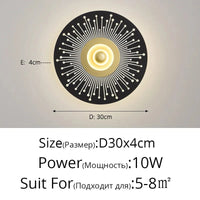 Appliques murales nordiques créatives pour une décoration intérieure tendance | Marco Lucetti Style D D30x4cm 10W / 2 couleurs sans télécommande