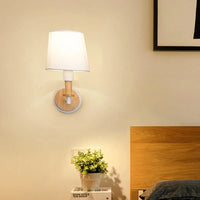 Appliques murales nordiques en bois pour chambre - Lampe de chevet moderne noir et blanc + LED | Marco Lucetti