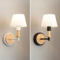 Appliques murales nordiques en bois pour chambre - Lampe de chevet moderne noir et blanc + LED | Marco Lucetti