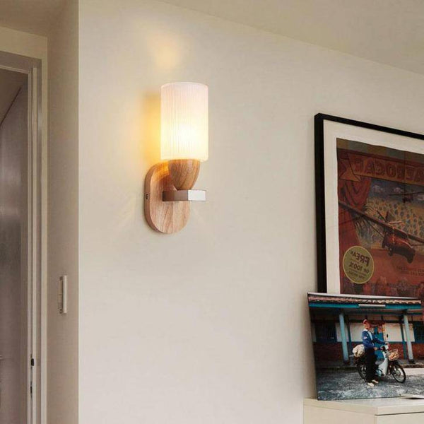Arandela - Applique LED Bois et Abat-jour Verre | Marco Lucetti