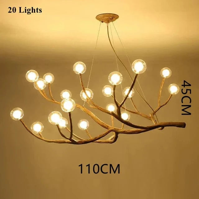Arbre de Lumière - Lustre en Verre à Bulles à LED Vintage | Marco Lucetti Boule transparente 20 têtes / Blanc chaud